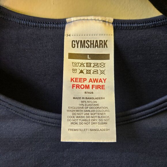 NWT Gymshark Navy Everyday Seamless Long‎ Sleeve Crop Top L Body Fit - Picture 4 of 8